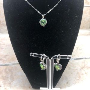 Heart Shaped Necklace and Earrings Valentines Day Gift